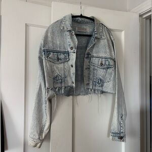 Vintage Today’s News Cropped Denim Jacket